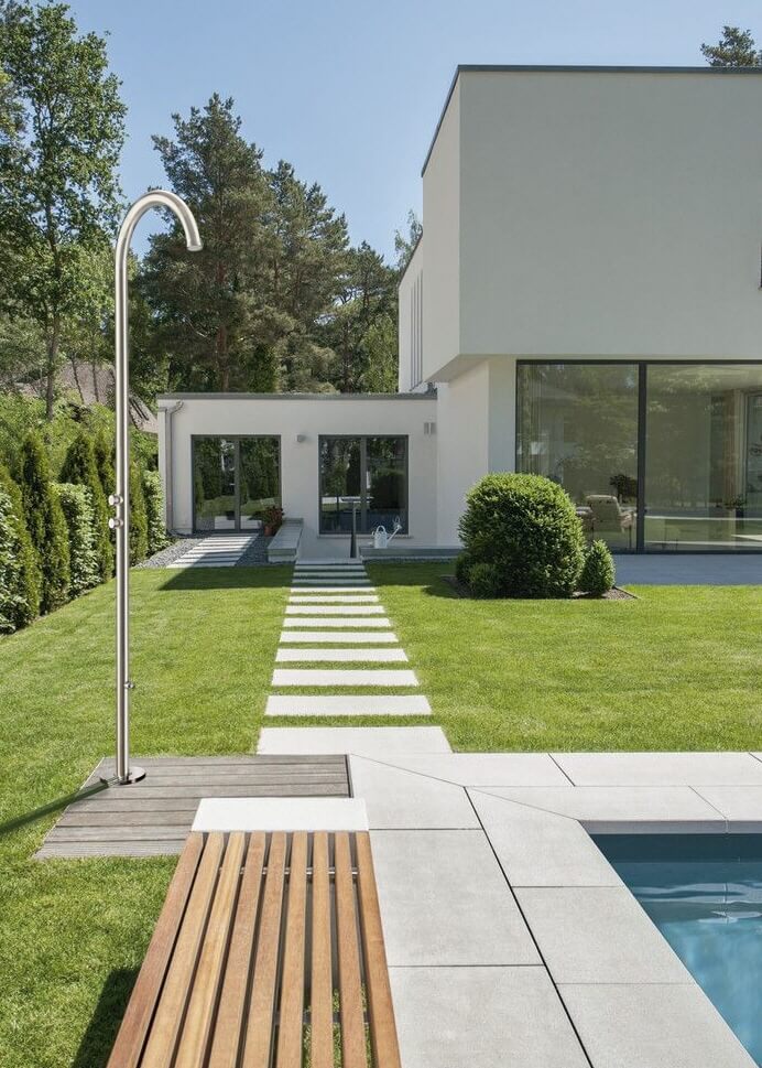 Außendusche Cometa mit Fußdusche AMA Luxury Shower Panorama Pool